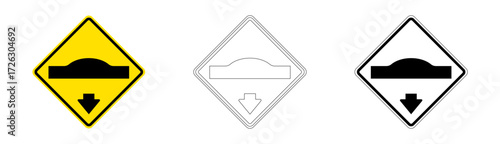 Speed Bump Ahead Traffic Sign in Vector Format