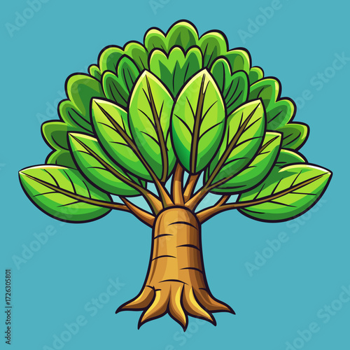 vector illustration of a green tree