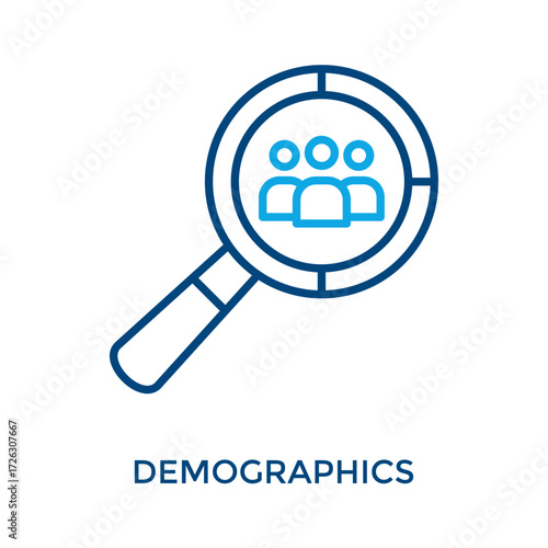 Demographics Icon Outline Color Style. Vector Illustration For Graphic Design