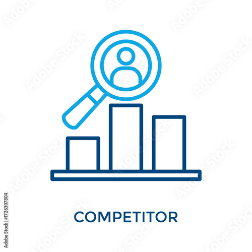 Competitor Icon Outline Color Style. Vector Illustration For Graphic Design