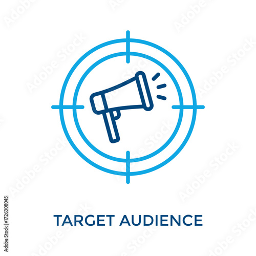 Target Audience Icon Outline Color Style. Vector Illustration For Graphic Design