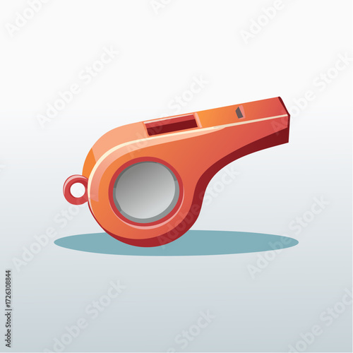 Vivid Orange Whistle Depiction on a Gradated Backdrop Representing Sporting Application