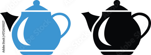 Versatile pitcher icons in blue, black, and outline styles offer clear visual representation for beverages, liquids, or serving concepts, perfect for menus or infographics. 