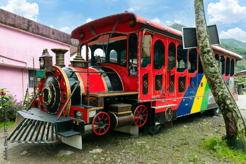steam train-style chiva in the countryside