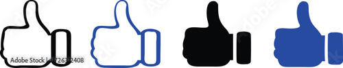Thumb Up icon set multiple style collection. Vector illustration. 
