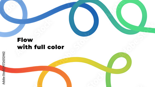 Abstract Color Gradient Swirl Shapes Set. Vector Graphic with Wavy Lines in Blue Colors. Colorful Fluid Wave Pattern. Squiggly Design Element.Wavy shape with Colorful gradient. Vector illustration.