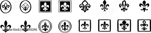 
Fleur de Lis Silhouette Vector Art on White BackgroundElegant Fleur-de-Lis Designs in Various Styles Perfect for Branding, Logos, Emblems, and Decorative Elements with Timeless Appeal