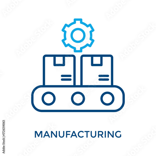 Manufacturing Icon Outline Color Style. Vector Illustration For Graphic Design