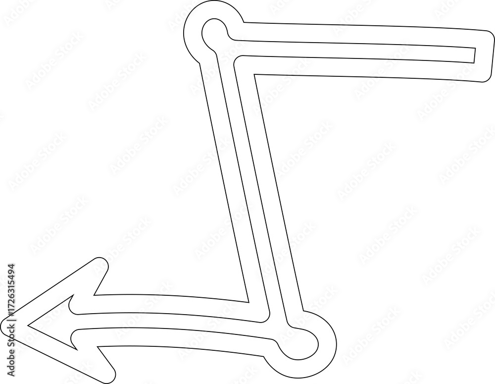 Obraz premium Arrow thin lines collection. Outline paths design