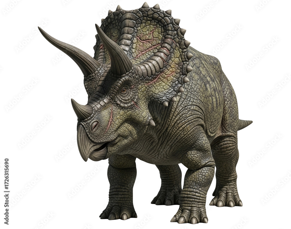 Fototapeta premium Realistic Triceratops Transparent Background
