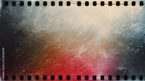 Vintage film texture with scratches and color gradient