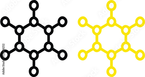 Molecule vector icon for scientific and educational materials 
