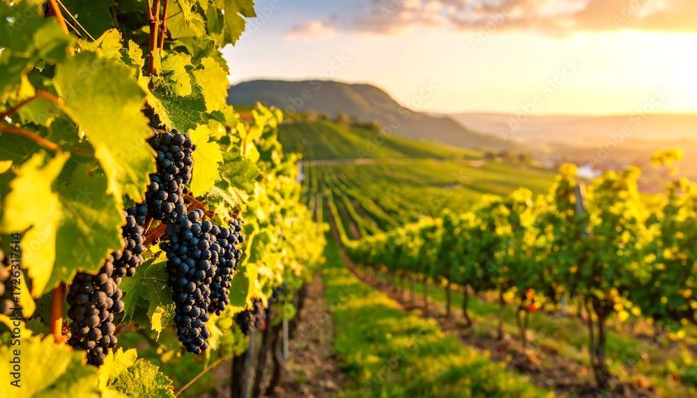 Fototapeta premium Vineyard at sunset