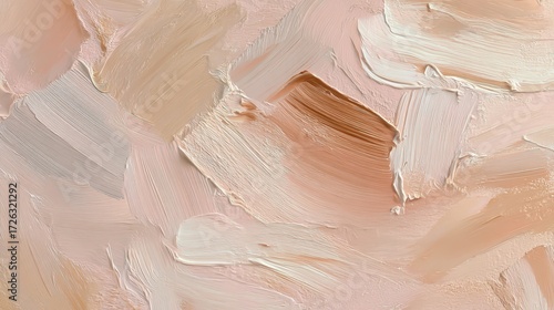 Soft Pastel Abstract Oil Paint Texture with Thick Impasto Brushstrokes and Subtle Color Variations.