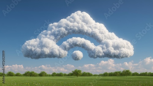 Cloud formation over grassy field