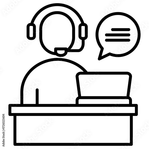 Service Desk Outline Icon