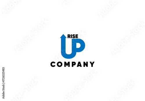 rise up symbol icon for business, vector logo illustration