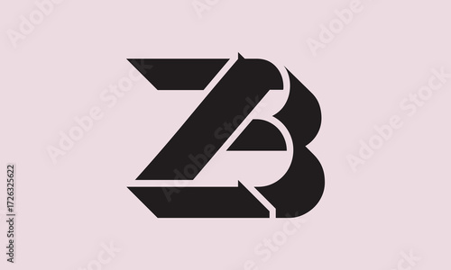 letter ZB 3D Monogram logo design.