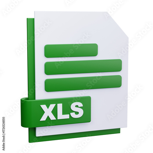 3D Green Excel Spreadsheet File Icon