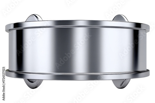 Creating a high-tech industrial aesthetic with a sleek metallic silver banner in modern environments, isolated on transparent background
