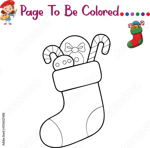 Christmas Stocking Coloring Page for Kids – Holiday Activity Sheet
