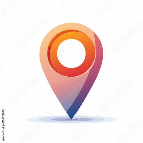 Vibrant Location Pin Icon Design Mapping and Navigation with Modern Style