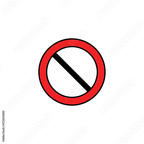 Red circle with a black diagonal line indicating prohibition or restriction, a common symbol for no entry or forbidden