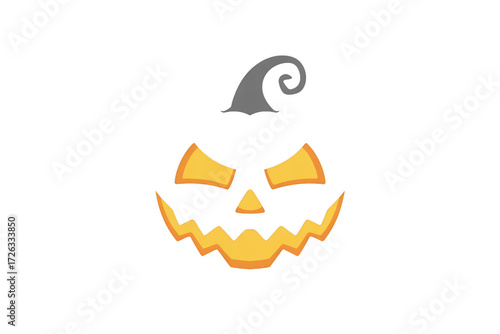 Scary jack o lantern isolated on transparent background