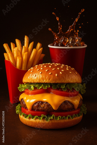 Cheeseburger Meal Advertisement
