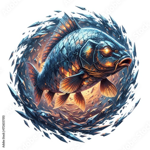carp fish artwork 3d digital illustration