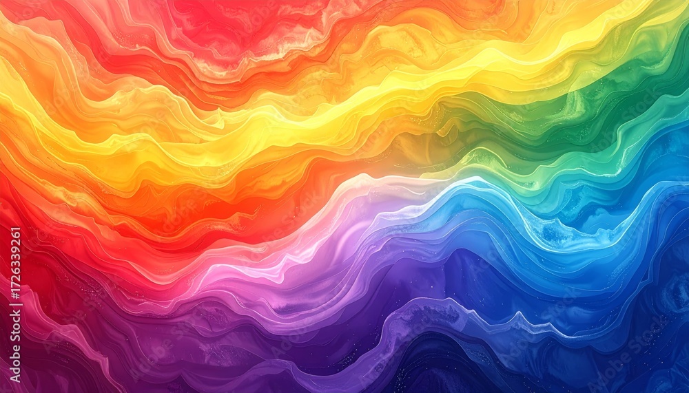 Obraz premium Abstract colorful wave pattern design with a rainbow spectrum texture illustration for a bright seamless wallpaper art backdrop