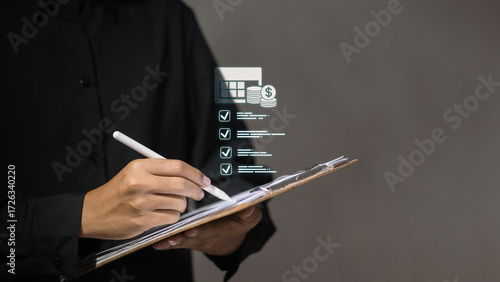 Financial Checklist and Budget Planning on Clipboard