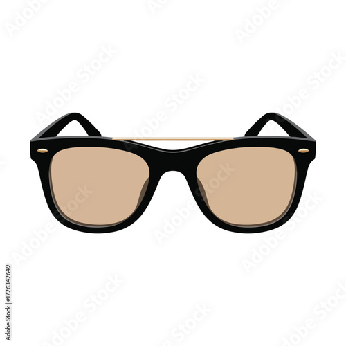 Classic Style Black Rimmed Sunglasses Illustration
