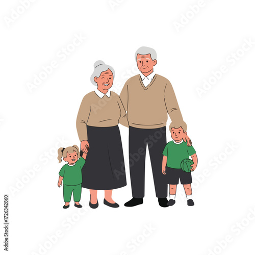 Family Portrait With Grandparents and Grandchildren