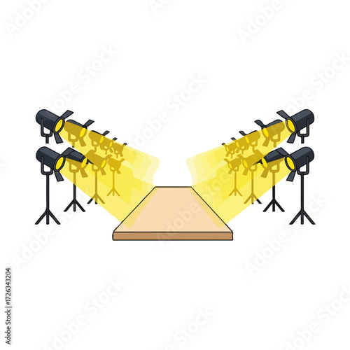 Illustration of Stage and Lighting Equipment