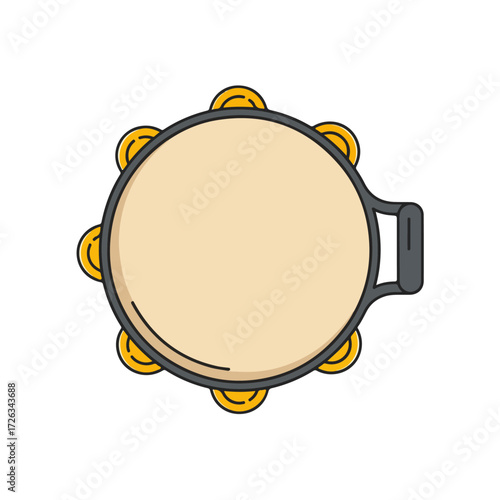 Tambourine Music Instrument Vector Graphic Illustration
