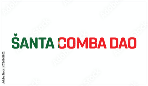 I love Santa Comba Dao, Typographic design of I love Santa Comba Dao on a white background, Flag typography of Santa Comba Dao with heart, Vector design of I love Portugal