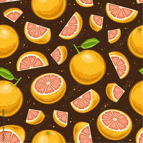 Vector Grapefruit Seamless Pattern