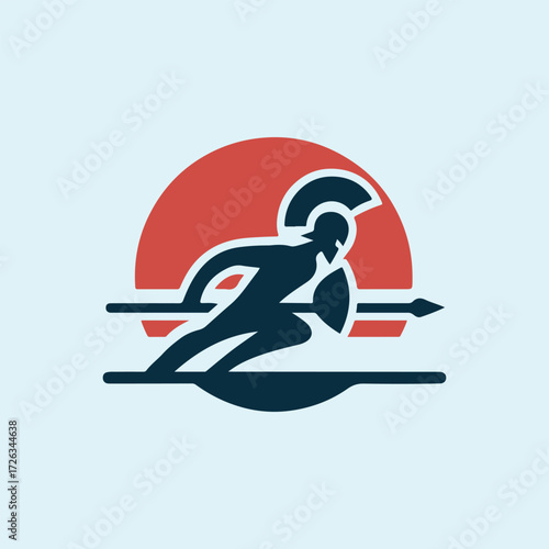 Gladiator in war logo