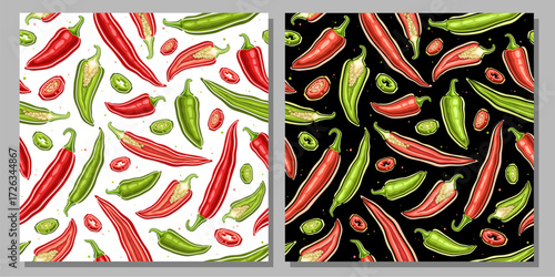Vector Chili Pepper seamless pattern