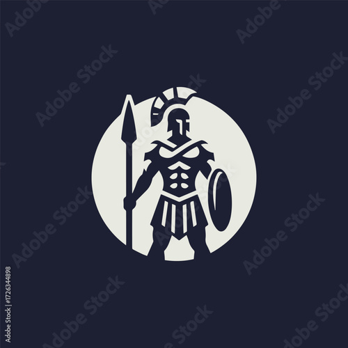 Gladiator in war logo