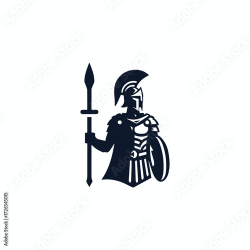Gladiator in war logo
