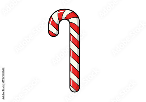 Festive red and white striped holiday candy cane drawing