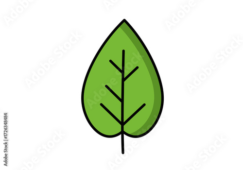 Simple Green Leaf Graphic on White Background