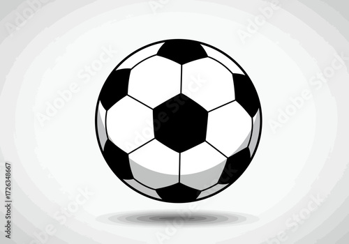 Vector illustration of a classic black and white football