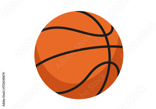 Isolated orange basketball illustration for sports design
