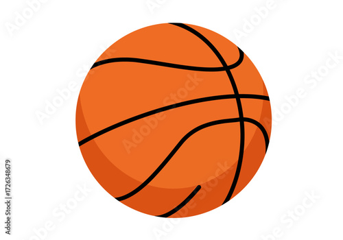 Isolated orange basketball vector for a sports concept
