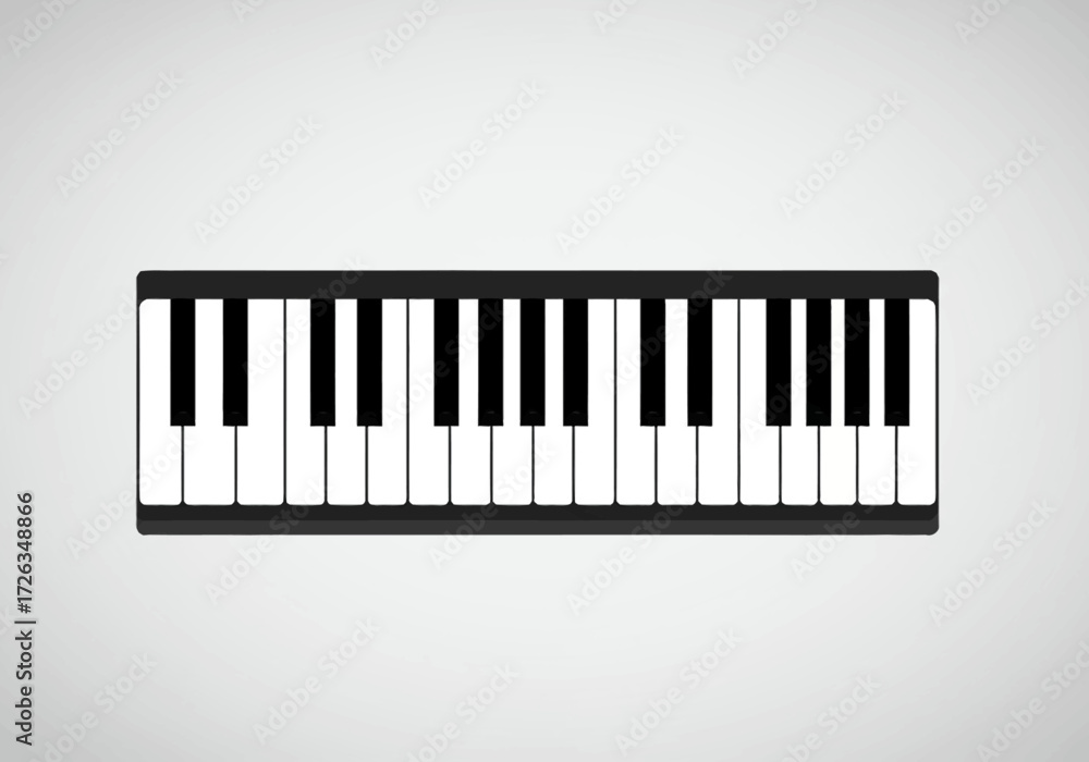 Fototapeta premium Classic black and white piano keys in a simple graphic
