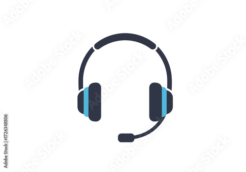Headset Icon Customer Service, Support, and Communication Symbol