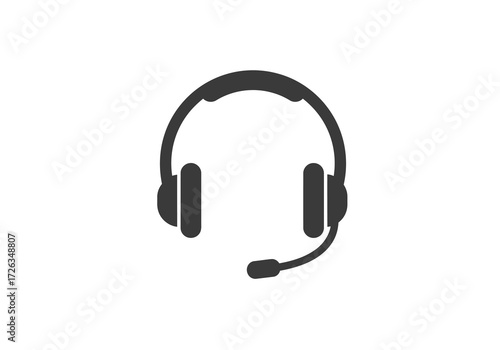 Headset with Microphone Icon for Communication and Assistance Needs